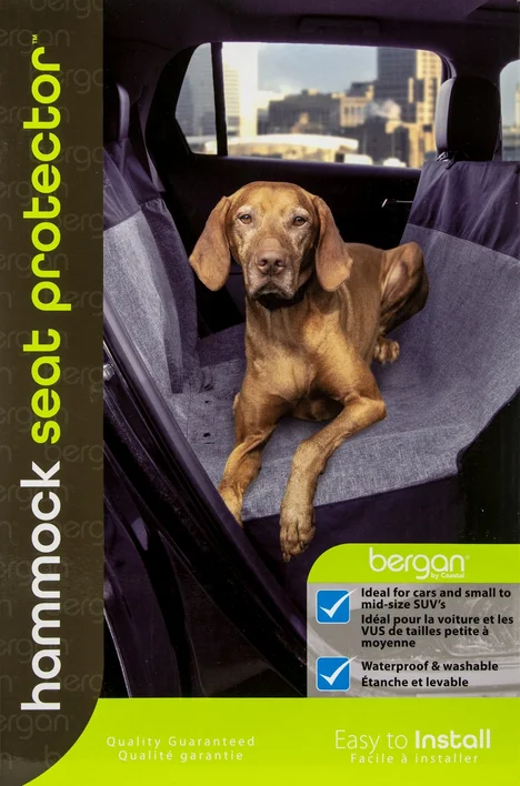 Protecteur de siège d'auto pour chiens, hamac gris Bergan